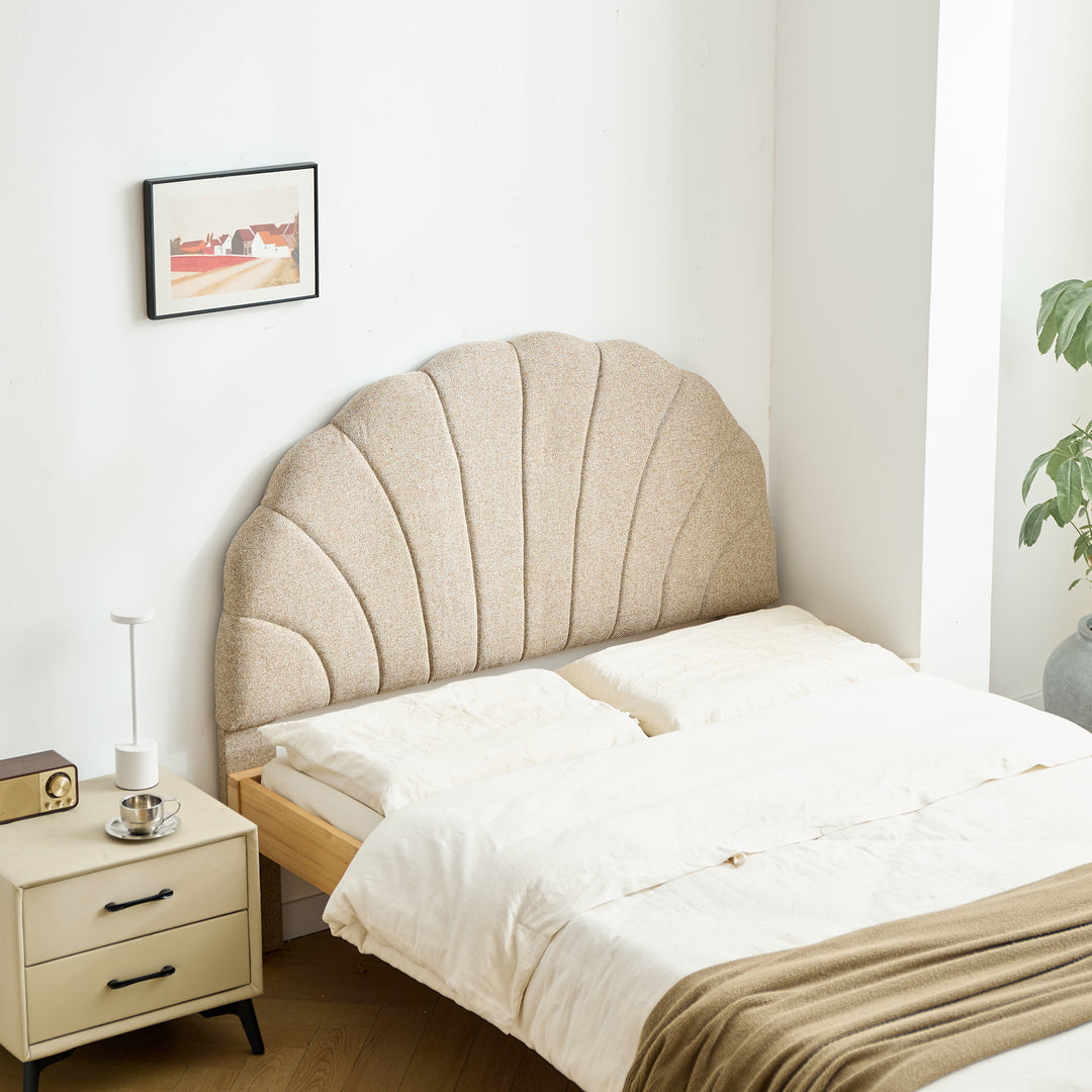 SUND Sengegavl i stof 140 cm beige
