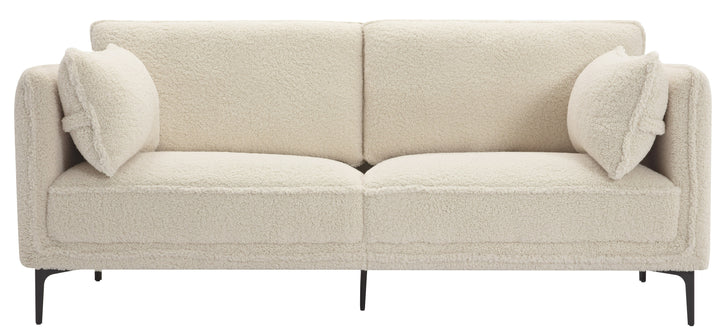 NUUK 3-personers metal- og hvid Bouclé-sofa