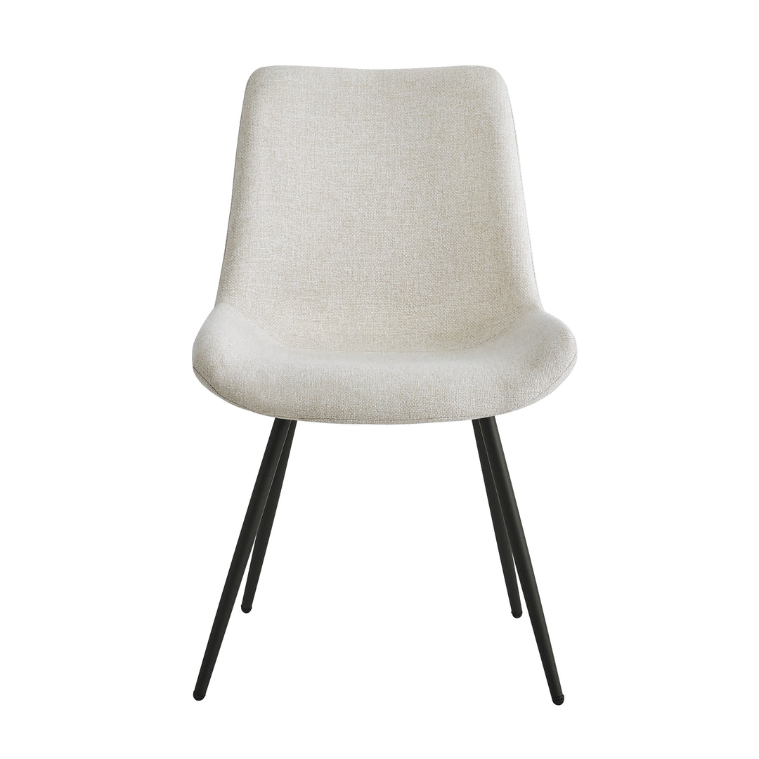 KOGE Sæt med 2 spisebordsstole i metal og beige stof