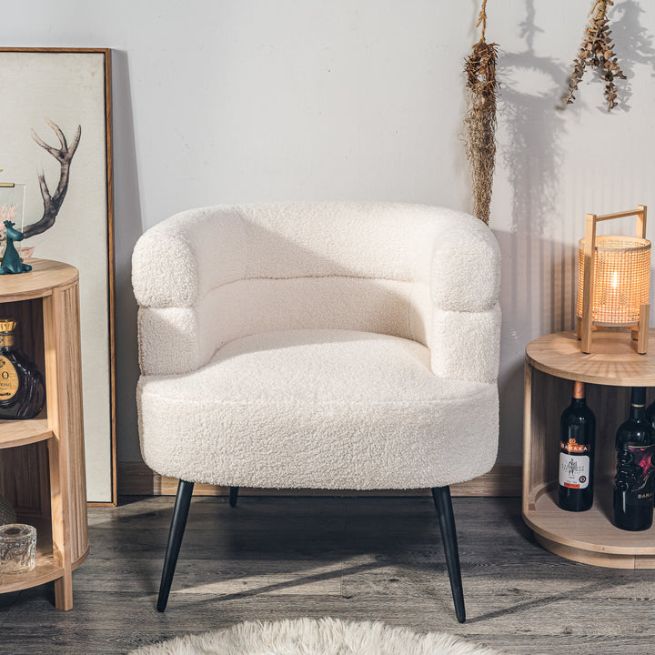 KORGEN Metal og hvid Bouclé Lounge Chair