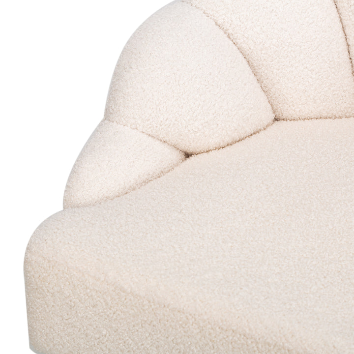 BOLGE Hvid Bouclé og Metal Lounge Chair