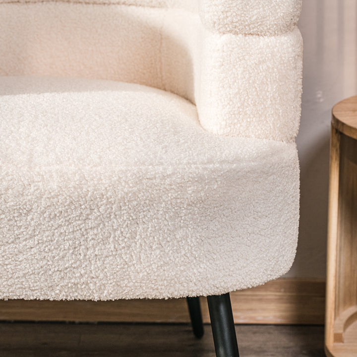 KORGEN Metal og hvid Bouclé Lounge Chair