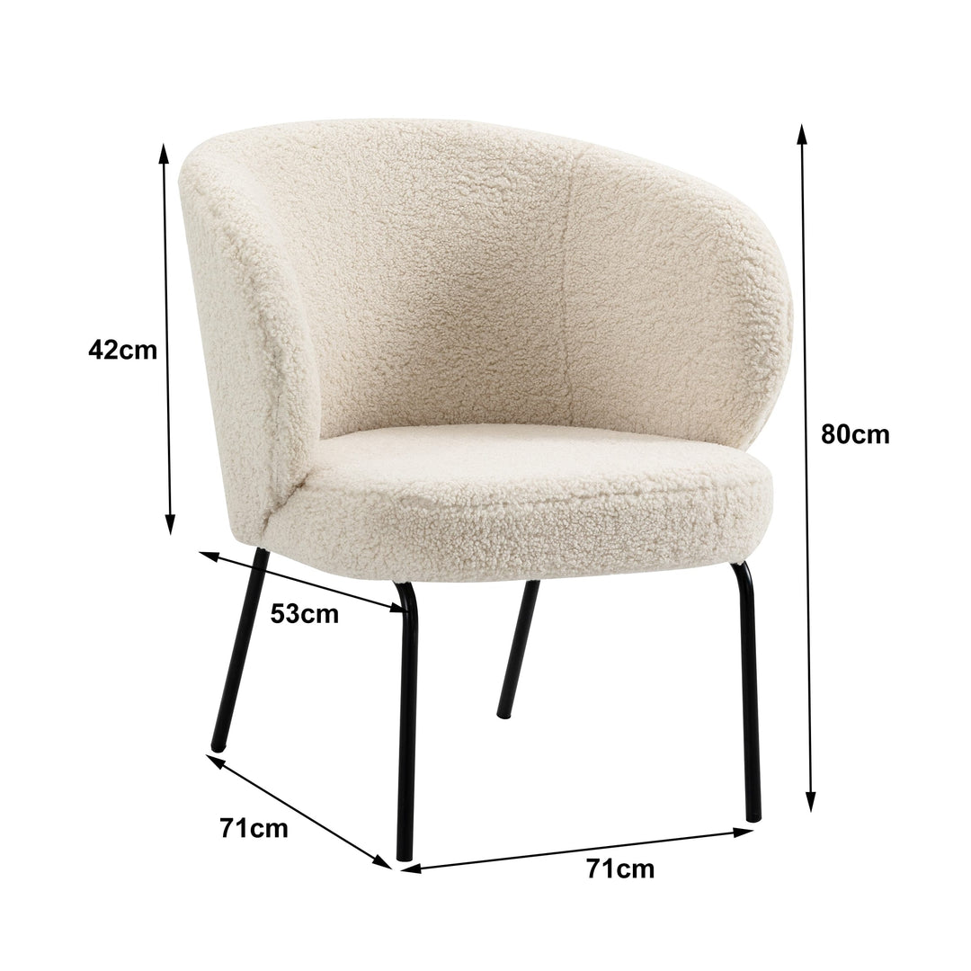 BERGEN Hvid Bouclé Lounge Chair