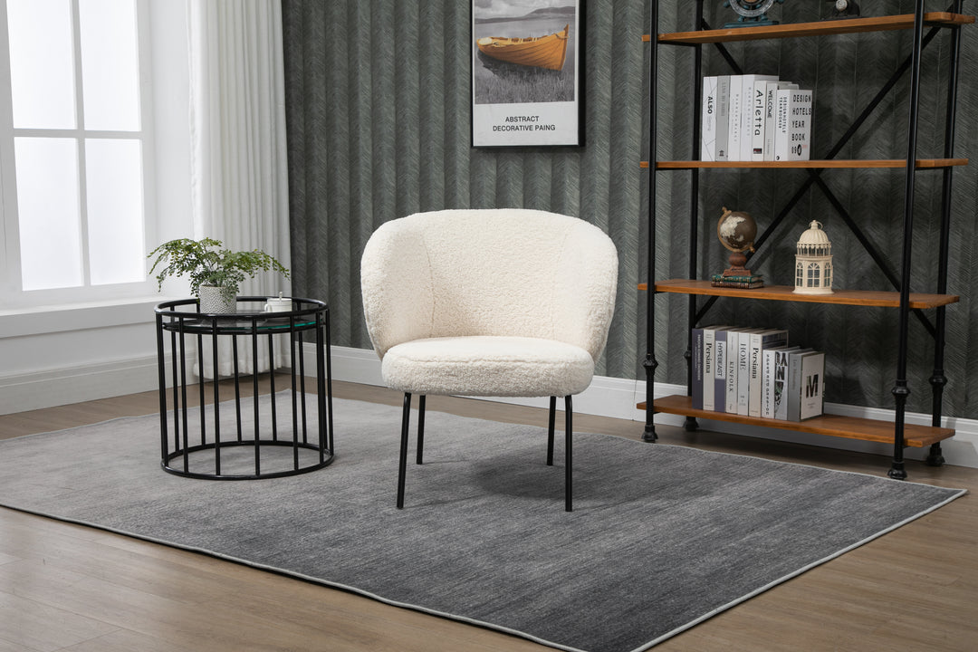 BERGEN Hvid Bouclé Lounge Chair