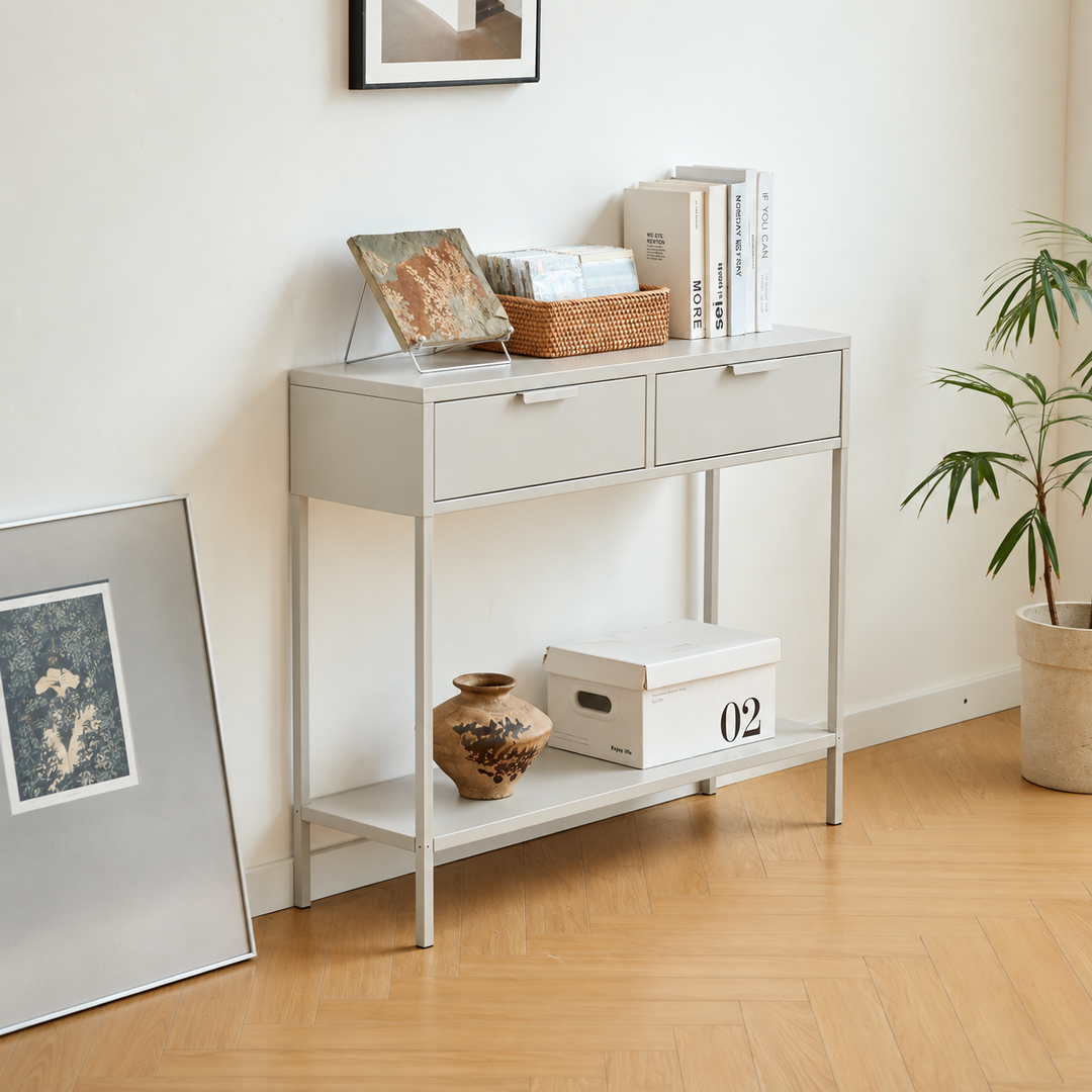 KUHMO konsolbord med 2 skuffer – Beige