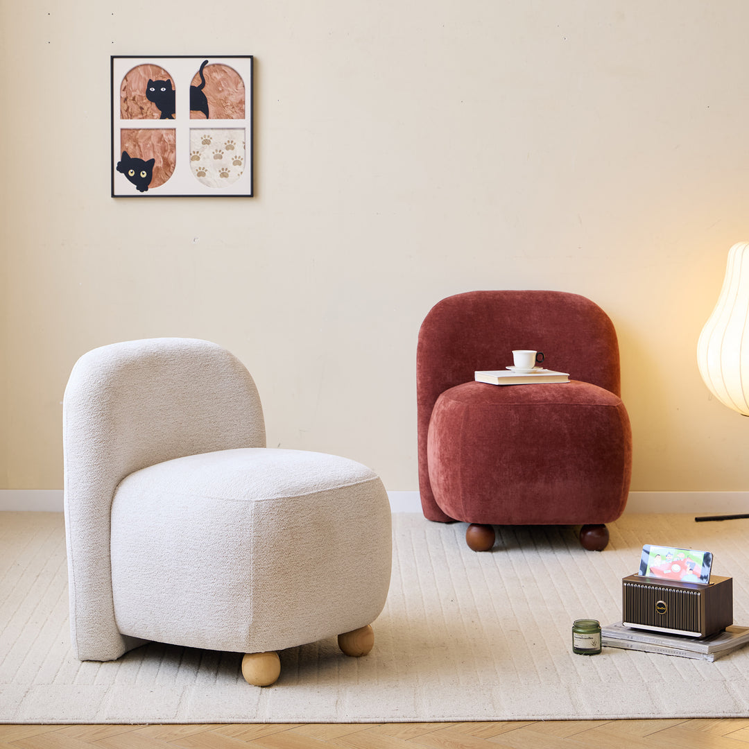 KOKKOLA Loungestol i massivt træ og terrakottastof