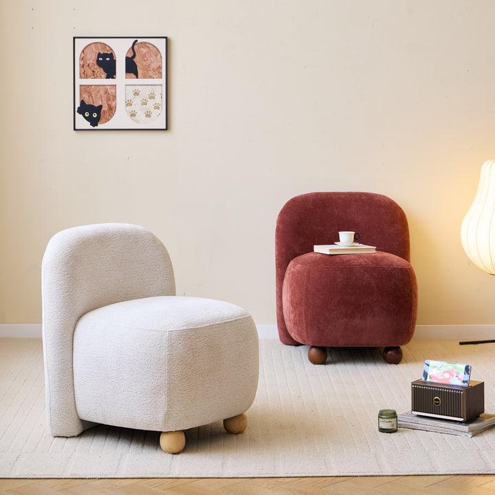 KOKKOLA Loungestol i massivt træ og terrakottastof