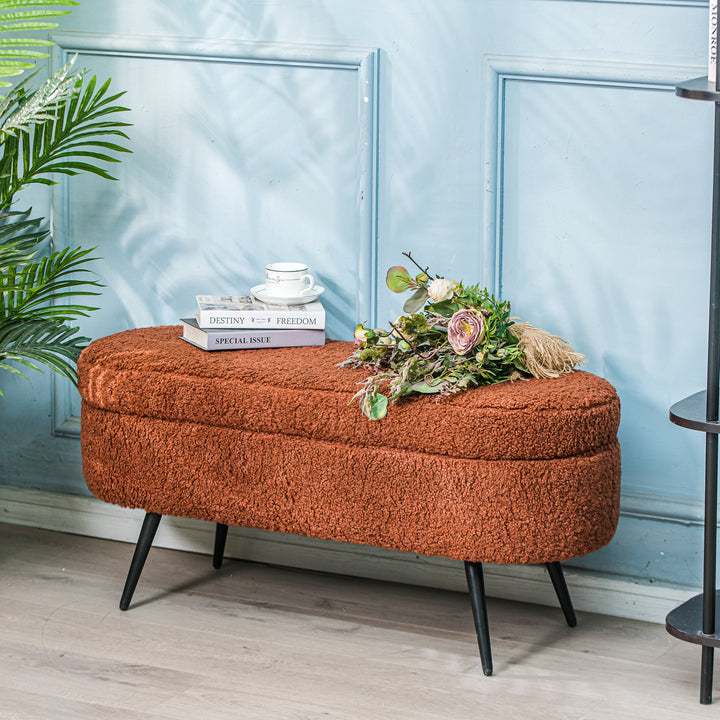 STOCKHOLM Terracotta Bouclé Opbevaringsbænk