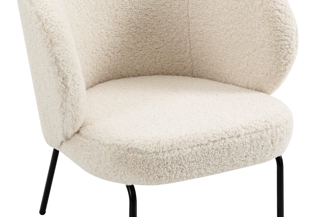 BERGEN Hvid Bouclé Lounge Chair