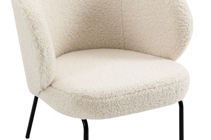 BERGEN Hvid Bouclé Lounge Chair
