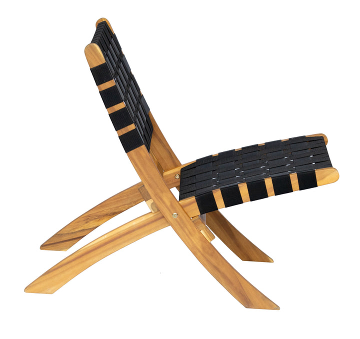 JANEIRO Loungestol i akacie og sort nylon
