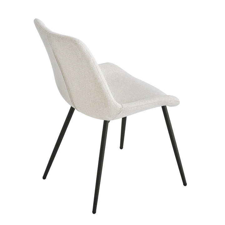 KOGE Sæt med 2 spisebordsstole i metal og beige stof