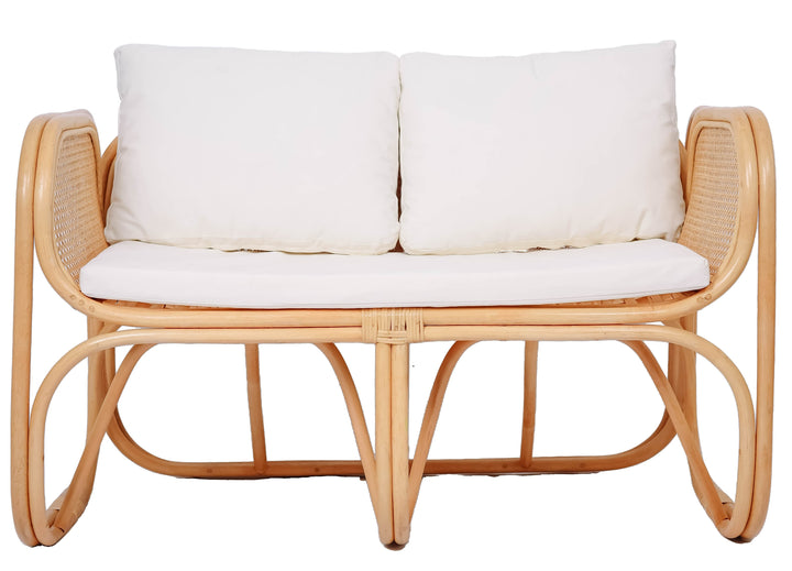 SOFAMOROTAI OROTAI 3-personers sofa i naturlig rattan og beige stof