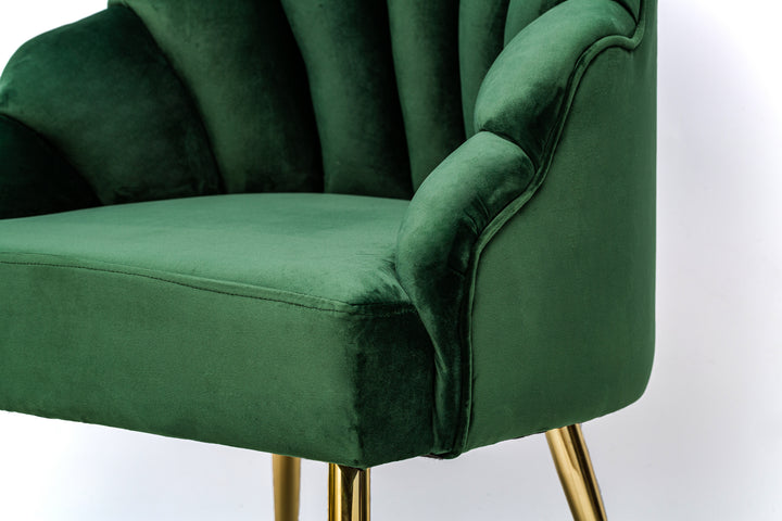 BOLGE Retro Metal og Grøn Velour Lounge Chair