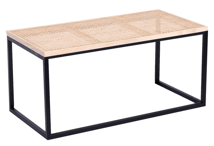 SAPPORO industriel rattanbordplade og sofabord i sort metal