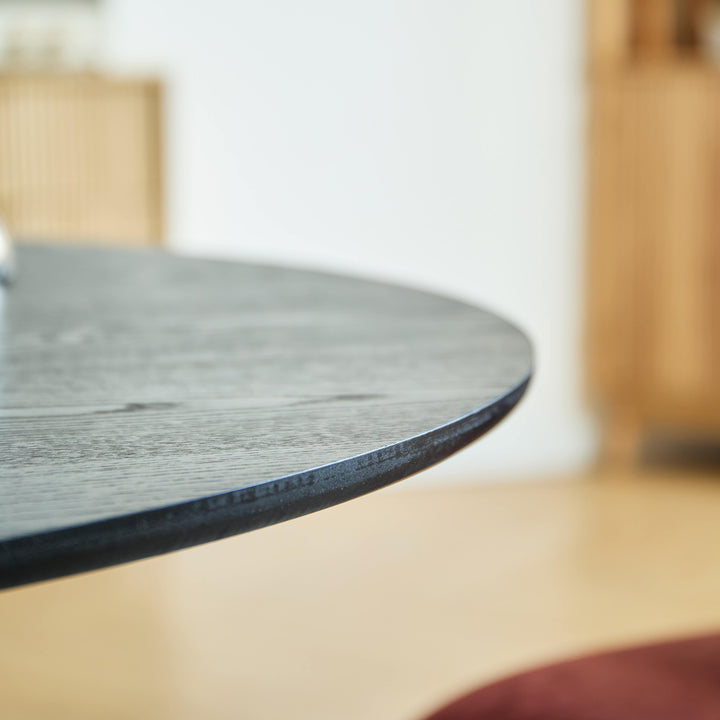 SALLA rundt spisebord i fyrretræ og metal til 4 personer