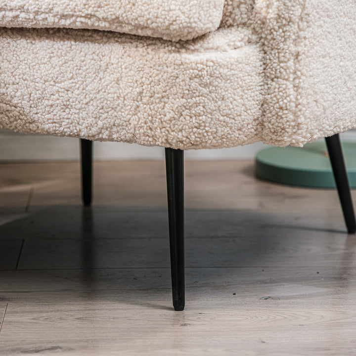 DUKE Metal og hvid Bouclé Lounge Chair