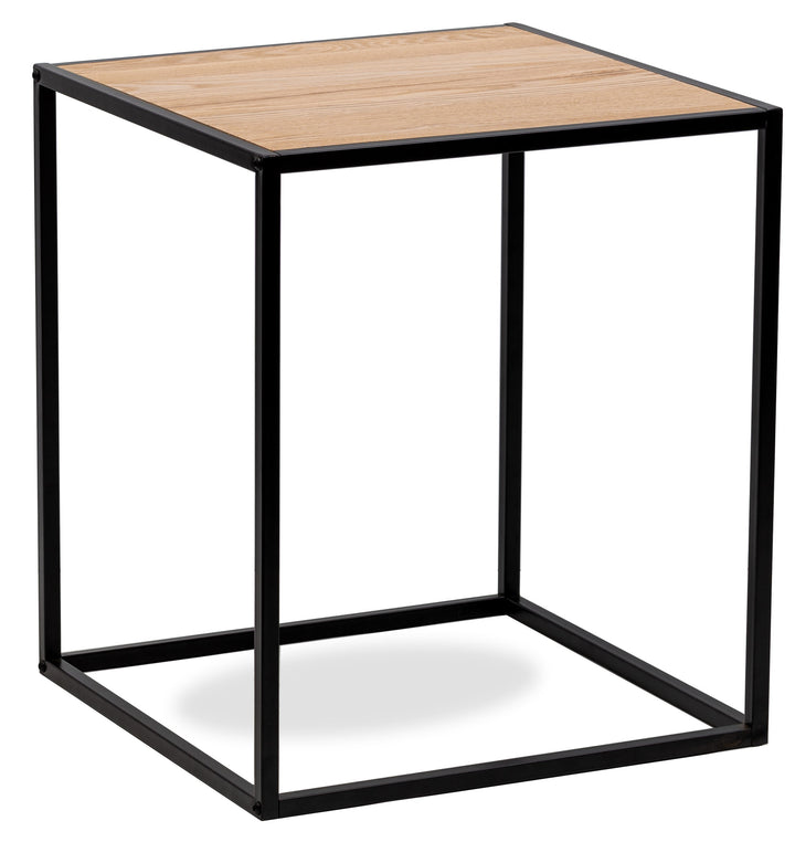 HAGEN industrielt sidebord i sort metal og træ