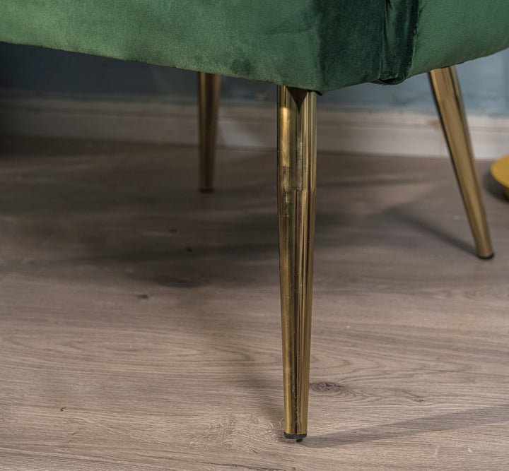 BOLGE Retro Metal og Grøn Velour Lounge Chair
