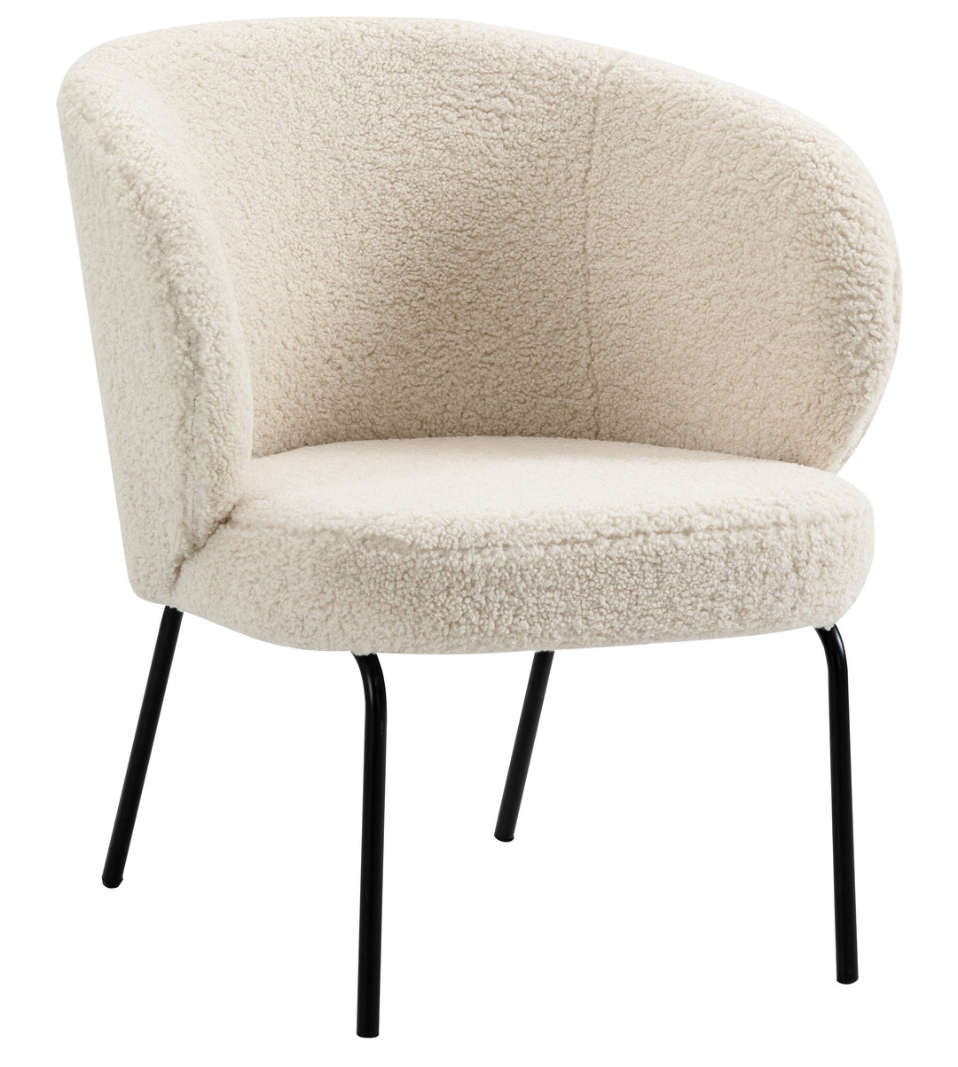 BERGEN Hvid Bouclé Lounge Chair