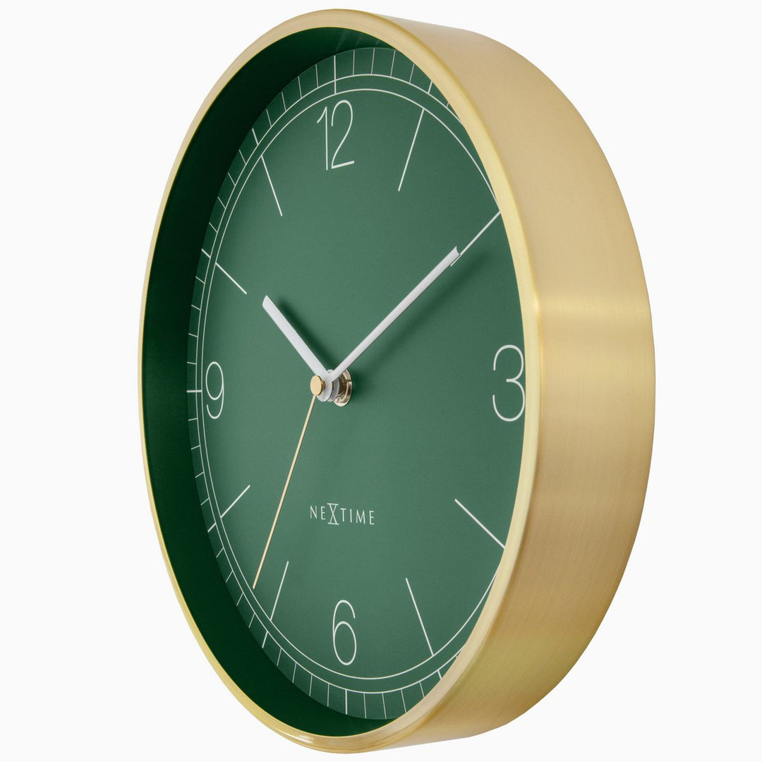 Vægur 25cm-Silent-Grøn/Turkis/Hvid/Sort-Metal-NeXtime 'Bolero'