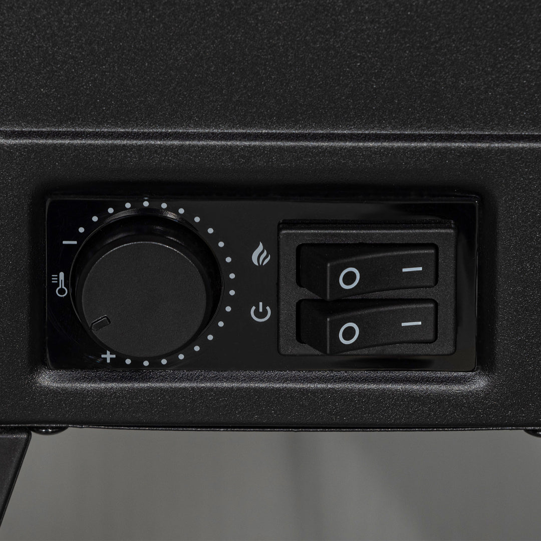 Elektrisk pejs med realistisk brandeffekt, overophedningsbeskyttelse og lav støj, 1800w, sort