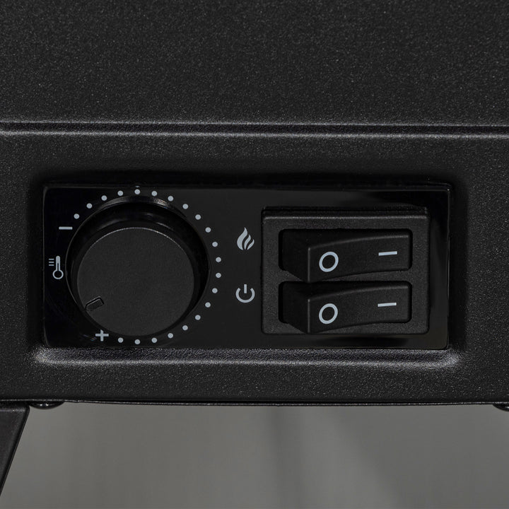 Elektrisk pejs med realistisk brandeffekt, overophedningsbeskyttelse og lav støj, 1800w, sort