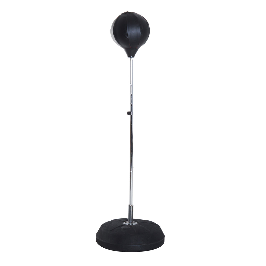 Boksesæt med boksebold, højdejusterbar, inklusive boksehandsker, 126-144 cm, sort