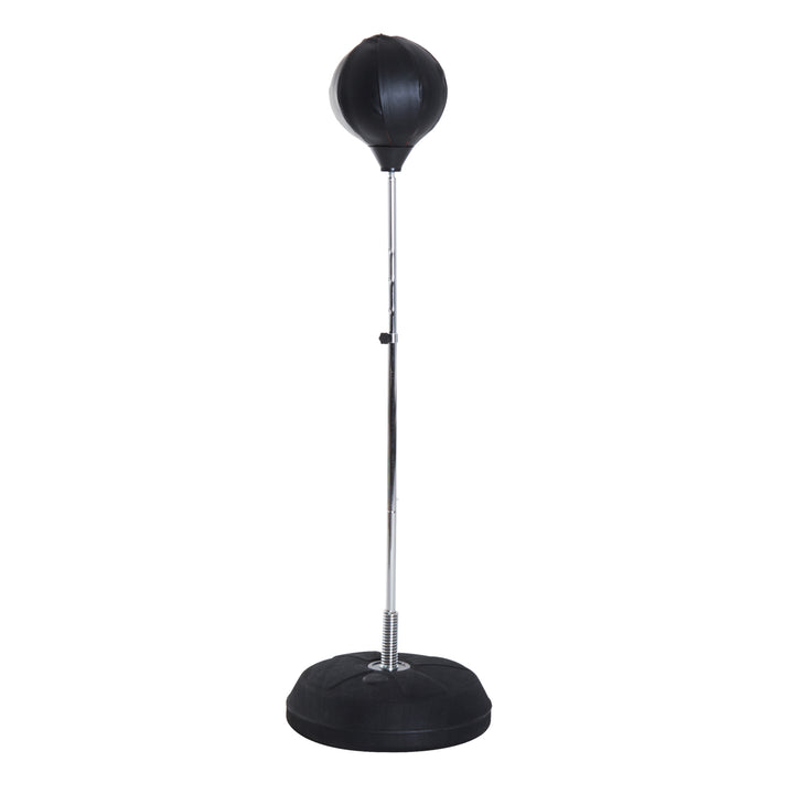 Boksesæt med boksebold, højdejusterbar, inklusive boksehandsker, 126-144 cm, sort