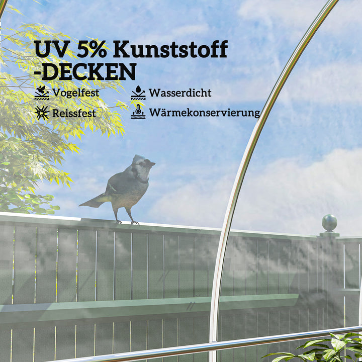 Drivhusoverdækning, plastikplanteoverdækning, uv-resistent, vandtæt, 6 x 10 m