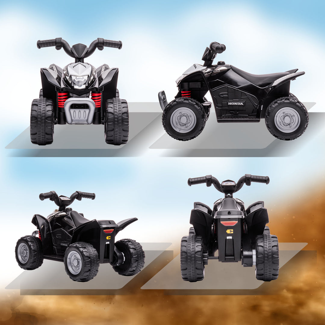 Elektrisk ATV, børne-ATV, 2,8 km/t, LED-forlygter, til 1,5-3 år, sort, 65,5 x 38,5 x 43,5 cm