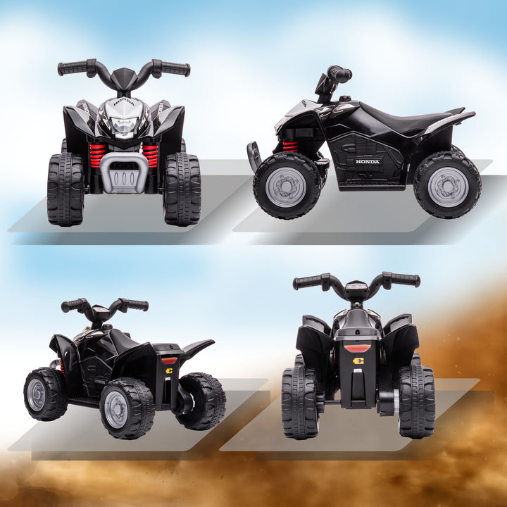 Elektrisk ATV, børne-ATV, 2,8 km/t, LED-forlygter, til 1,5-3 år, sort, 65,5 x 38,5 x 43,5 cm