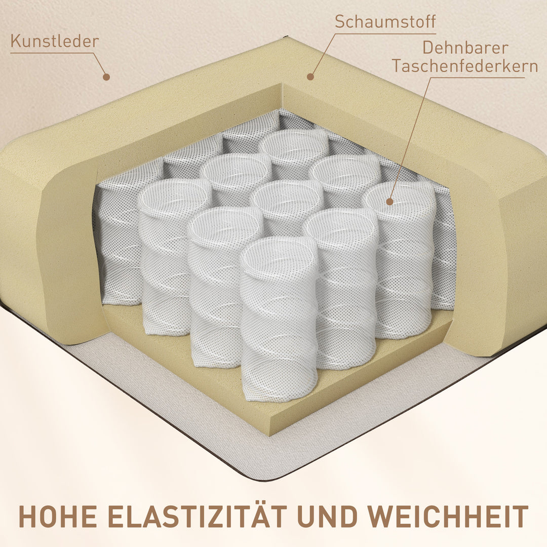 Massagestol elektrisk afslappende stool tv-stol massagefunktion 5 massagetilstande lænefunktion kunstlæder træ metal skum cremehvid 84 x 92 x 109 cm