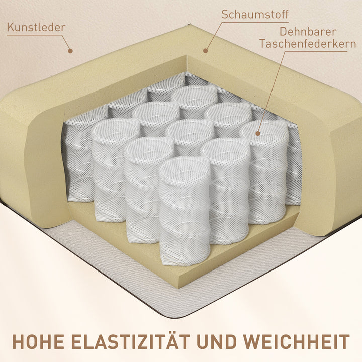 Massagestol elektrisk afslappende stool tv-stol massagefunktion 5 massagetilstande lænefunktion kunstlæder træ metal skum cremehvid 84 x 92 x 109 cm