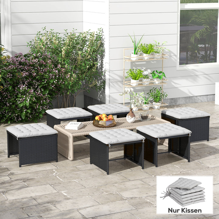 Havepude til siddepladser, med quiltning, 40 x 40 x 4 cm, lysegrå