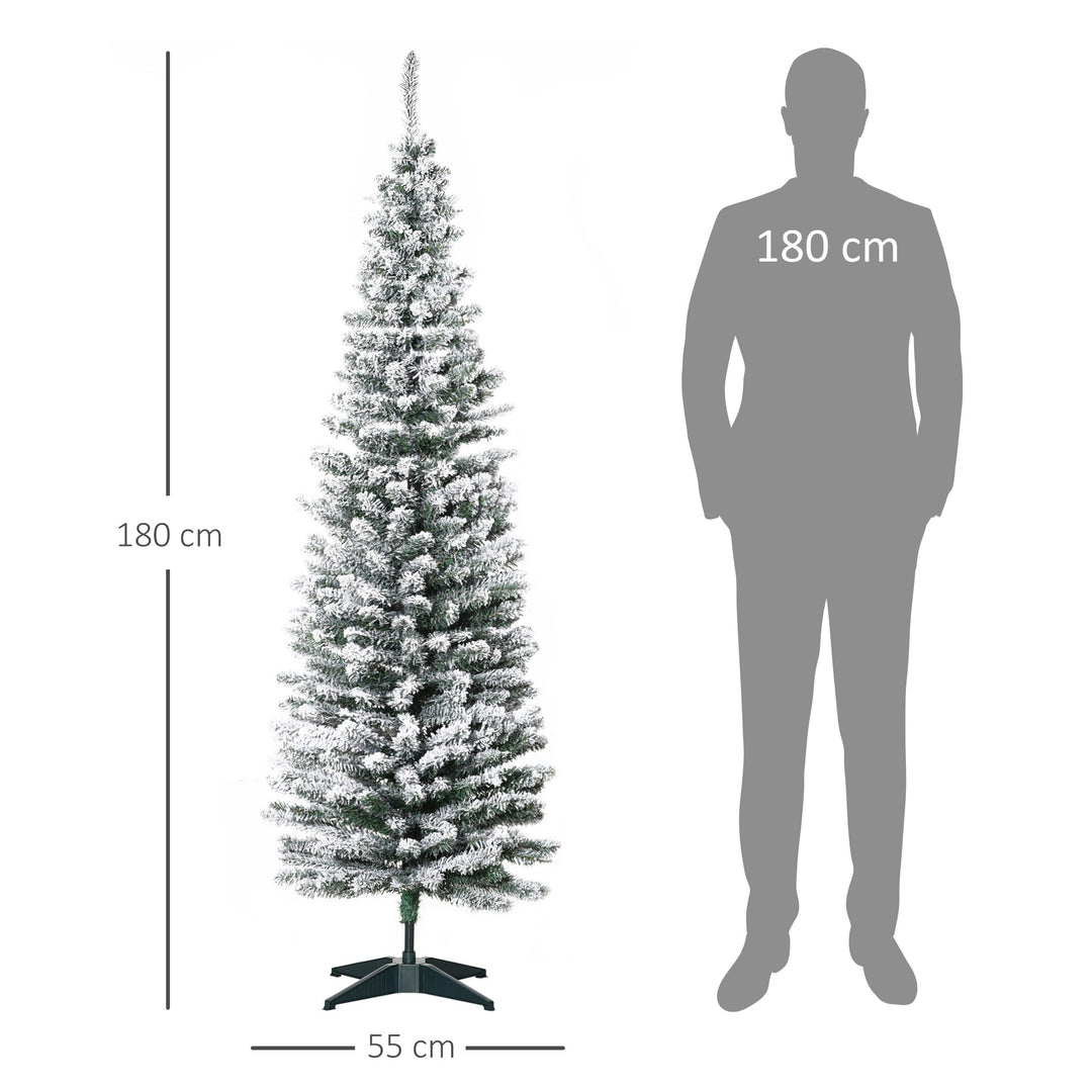 Kunstigt juletræ, 210 cm, snedækkede PVC-grene, foldbart, metalfod, grøn/hvid