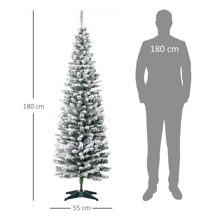 Kunstigt juletræ, 210 cm, snedækkede PVC-grene, foldbart, metalfod, grøn/hvid