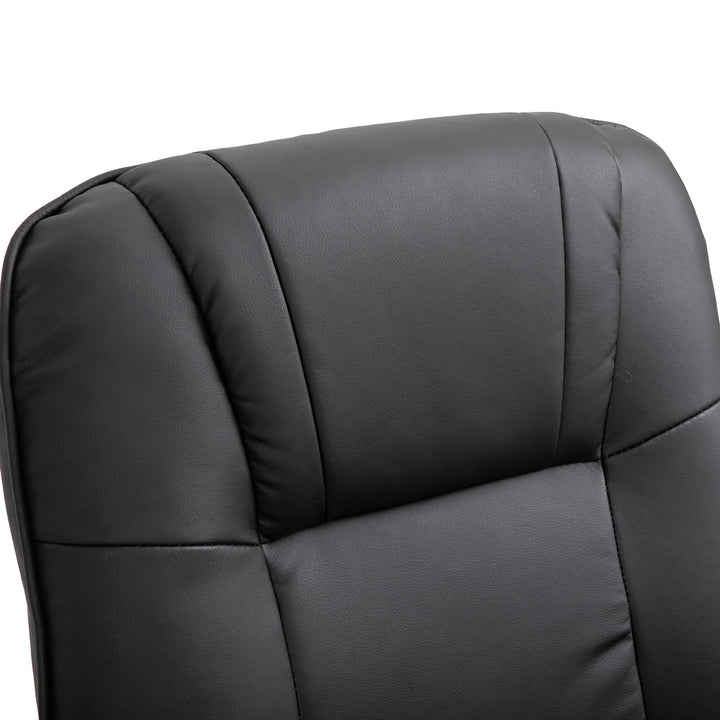 Lænestol med justerbar lænestol, TV-stol, loungestol, kunstlæder, 360° drejestol, 145° vipbar, sort, 78 x 87 x 100 cm