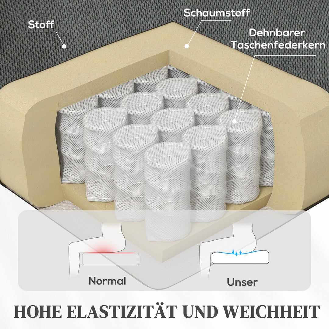 Tv-lænestol med massage- og varmefunktion, elektrisk lænestol, fjernbetjening, sidelommer, grå