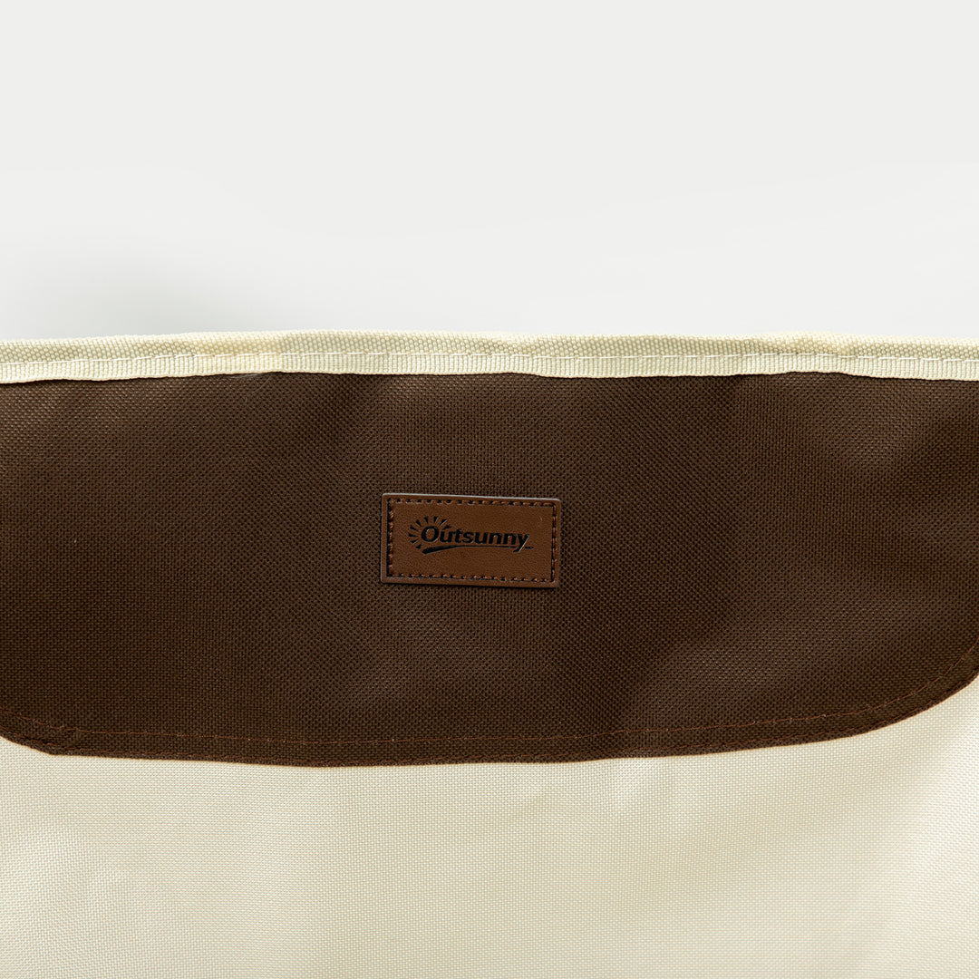 Foldbar campingstol med stålramme og stofsæde og bæretaske, hvid