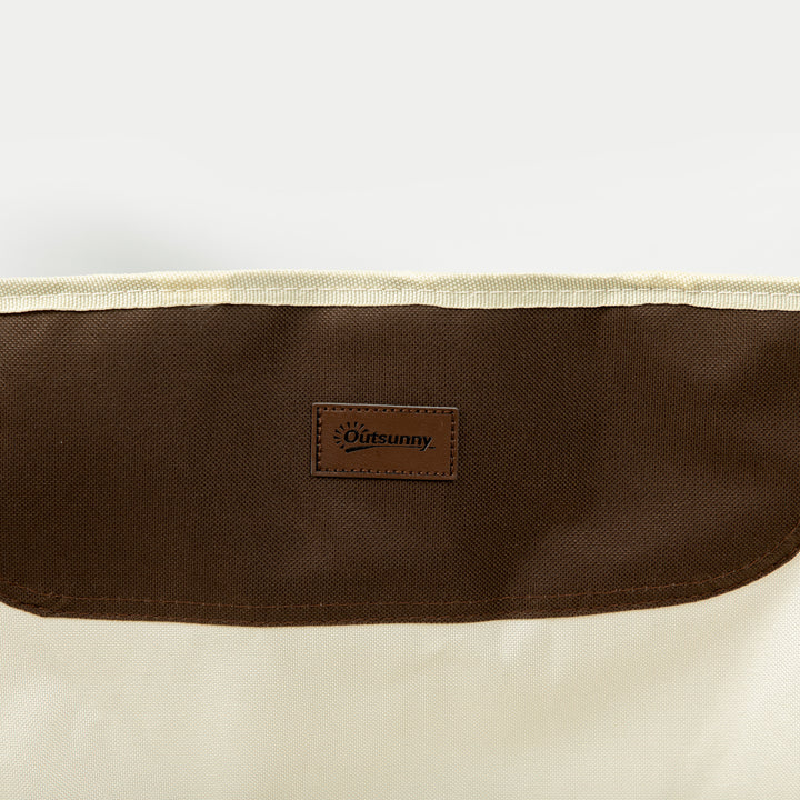 Foldbar campingstol med stålramme og stofsæde og bæretaske, hvid