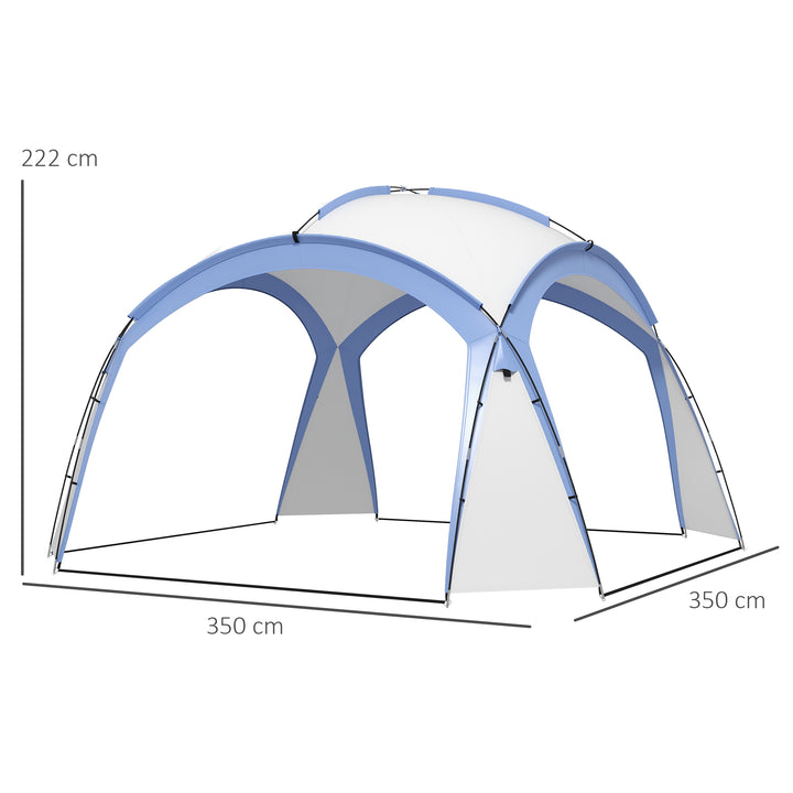 Evently 3,5 x 3,5 m pavillon med krogdør, vandafvisende, vinterbestandig, havepavillon, lyseblå