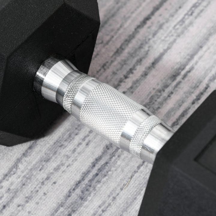 Håndvægte med riflet håndtag, støbejernshåndvægt, 1 x 15 kg, håndvægte til mænd og kvinder, håndvægt til hjemmet, fitnesscenter, styrketræning