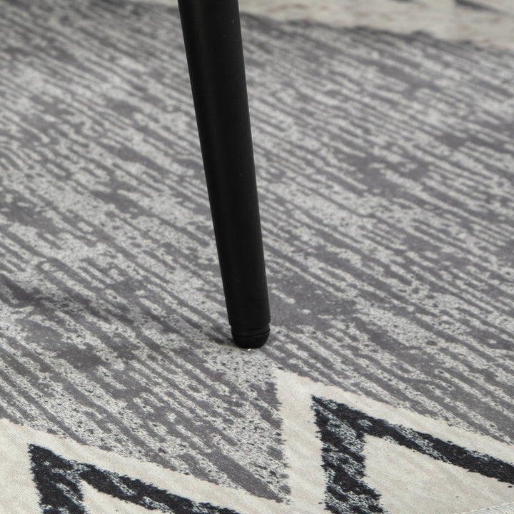 Skammel, fodstøtte, polstret sæde, kashmirlook, stålben, 42 x 42 x 47 cm, mørkegrå