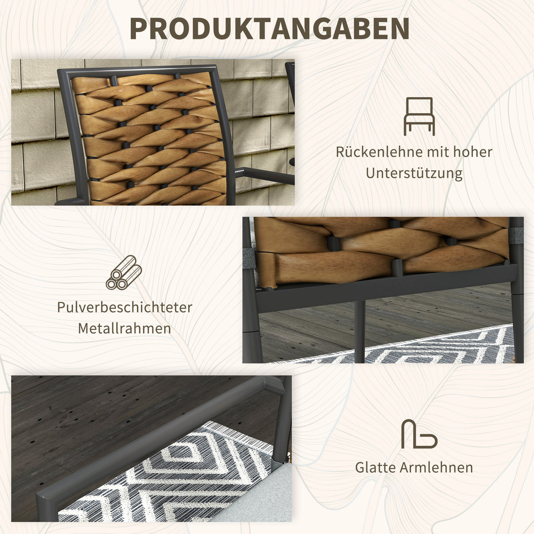 Havestole udendørs stole terrassestole, vejrbestandige, moderne design, 57 x 58 x 87 cm, grå