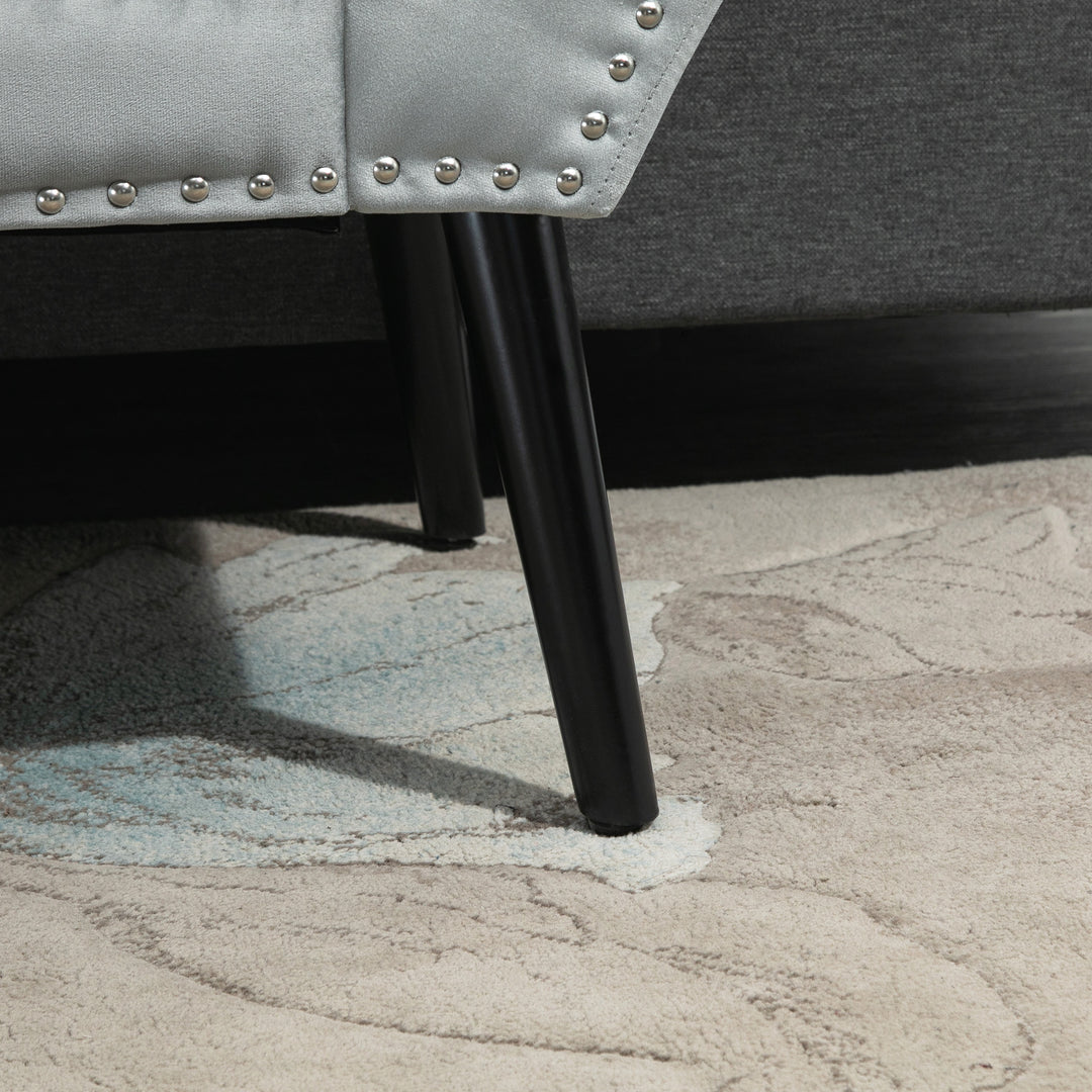 Polstret bænk klaverbænk med fløjlslook sengebænk til soveværelse, stue, entré, gummitræ lysegrå 114 x 46 x 56 cm