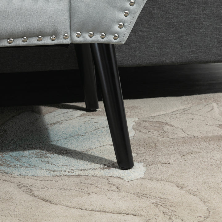 Polstret bænk klaverbænk med fløjlslook sengebænk til soveværelse, stue, entré, gummitræ lysegrå 114 x 46 x 56 cm