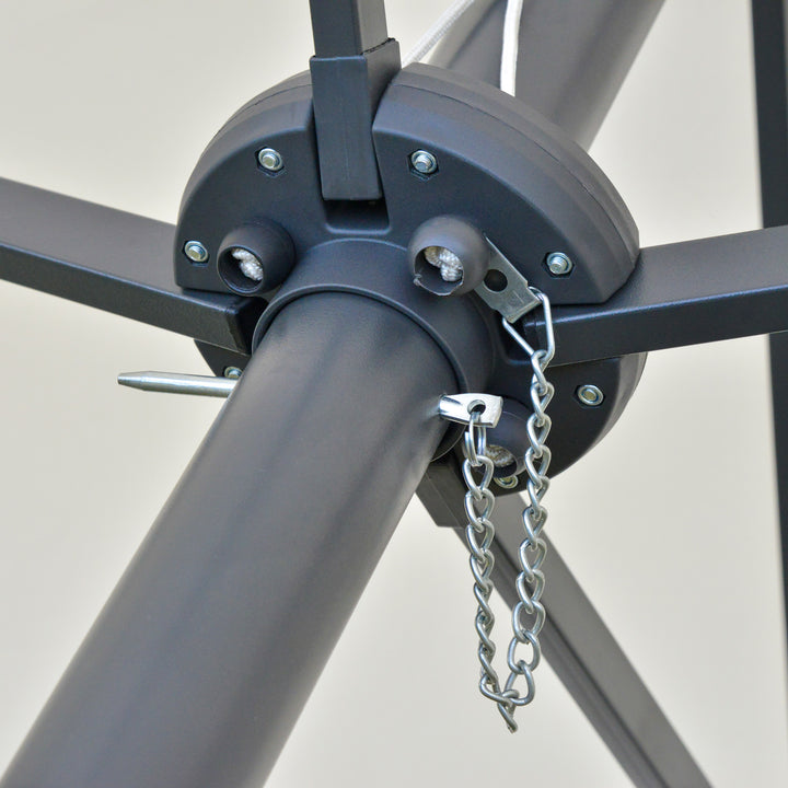 Oval parasol cremehvid 440 x 256 cm