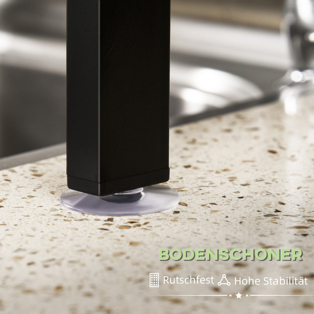 Opvaskestativ, justerbar længde 51-93 cm, flere elementer, fleksibel placering, 93 x 30 x 52 cm, sort