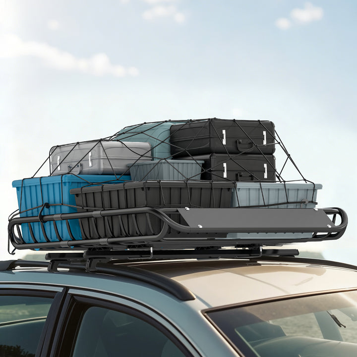 Universal tagbøjle/kurv med forrude, op til 68 kg, 116 x 92 x 11,5 cm til SUV'er og lastbiler, sort